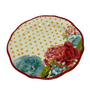 Lot of 6 The Pioneer Woman Blossom Jubilee Stoneware Polka Luncheon Plate 8.5 In